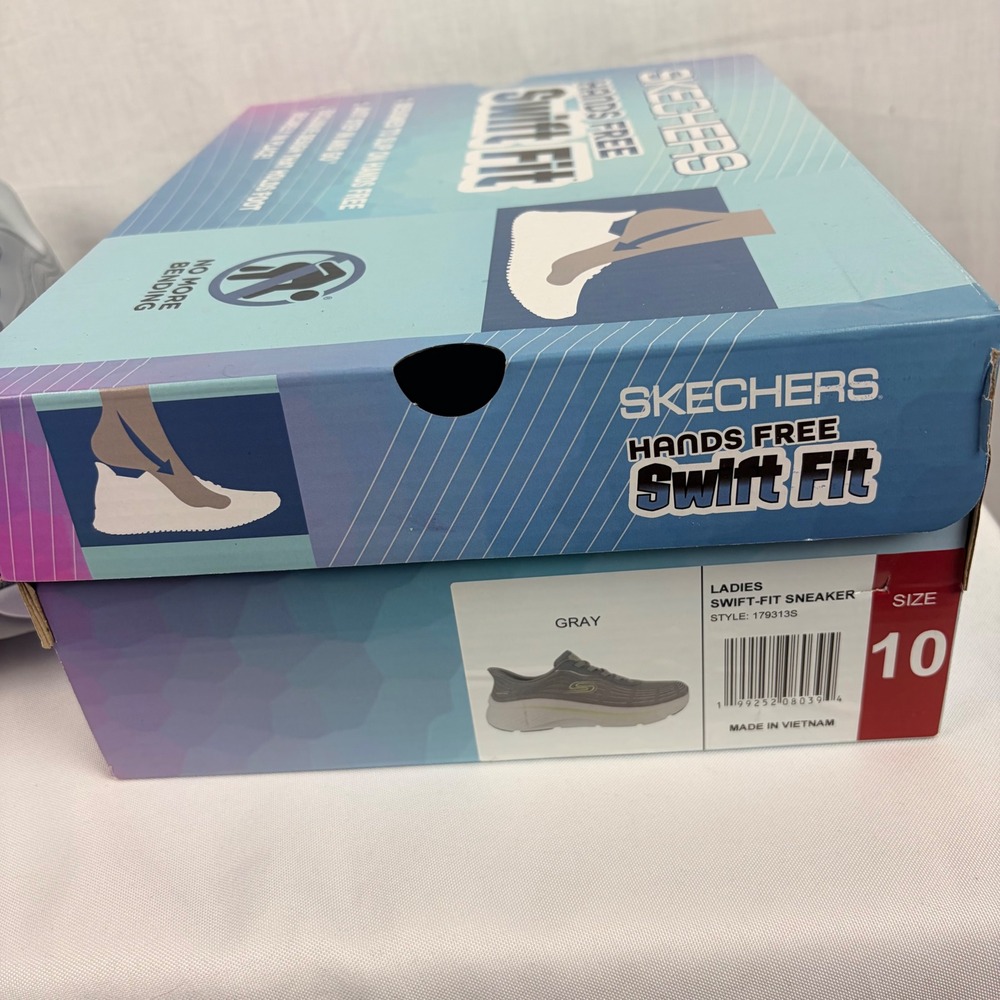 Skechers Hands Free Swift Fit Gray Lime Green Women Sneakers 179313S Size 10 - Picture 8 of 8